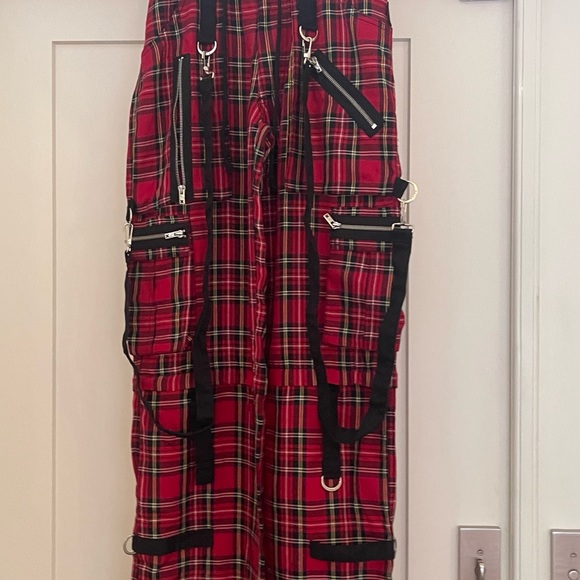 Tripp NYC Clash Darkstreet Pants red plaid - Picture 3 of 6